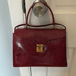 Lana Marks Red Handbag- authentic - lizard